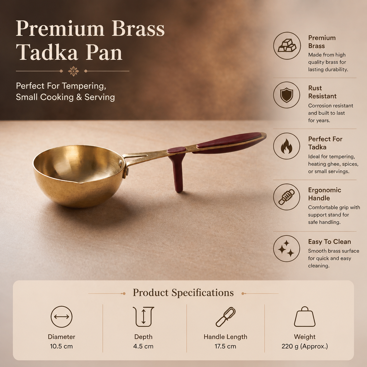 Brass Tadka Pan – Traditional Cooking