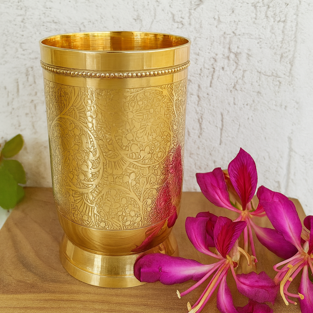 Premium Brass Dinner Thali Set – 30 cm