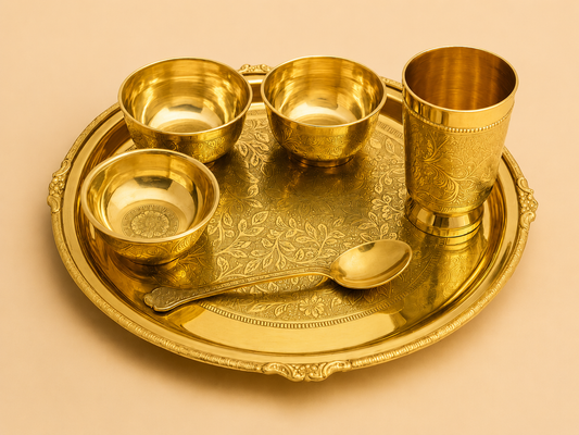 Brass Thali Set – Ayurvedic Dining